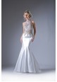 A Mermaid Embroidery Stretchy Taffeta Gown